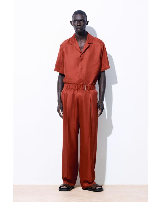 COS Red The Silk Pants for men