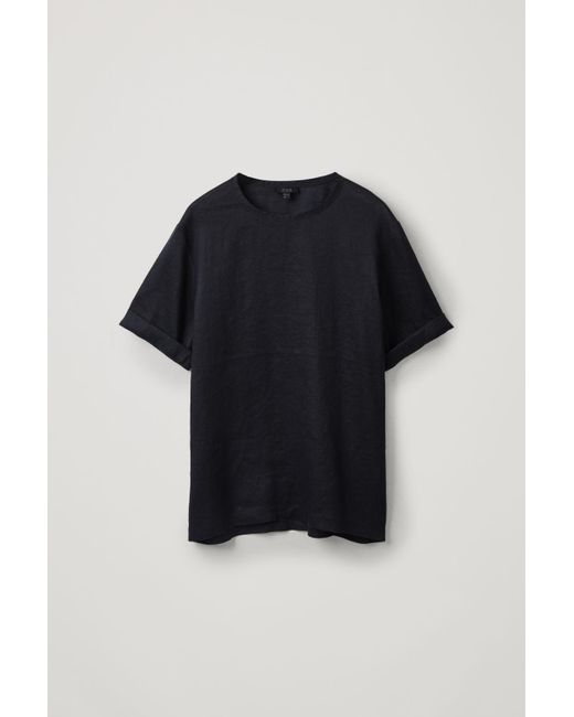 COS Oversized Linen T-shirt in Black for Men - Lyst