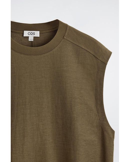 COS Green Jersey Tank Top for men