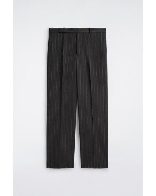 COS Black Pinstriped Relaxed-Fit Wide-Leg Trousers for men