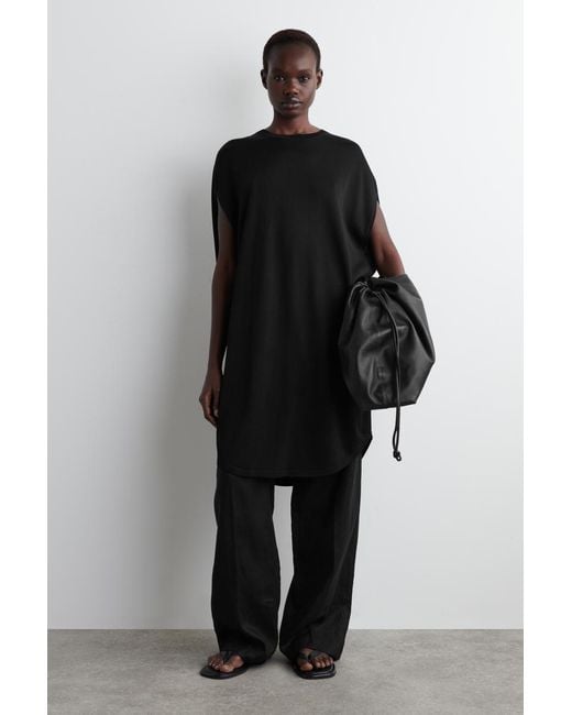 COS Black Circle-Cut Knitted Dress