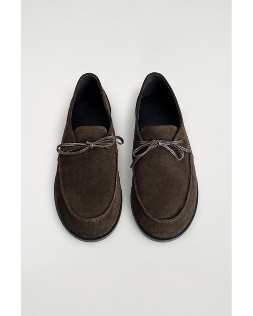 COS Brown Suede Deck Shoes