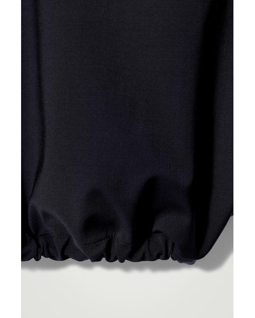 COS Black Double-Faced Wool-Blend Half-Zip Jacket for men
