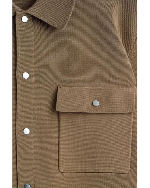 COS Brown Knitted Cotton Jacket for men