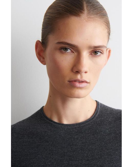 COS Black Seamless Merino Wool T-Shirt
