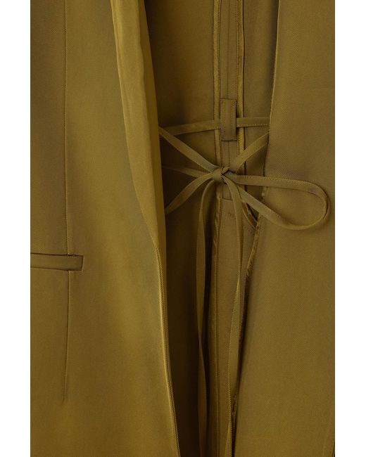 COS Green Oversized Tie-front Blazer