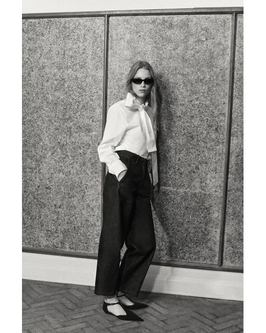 COS Black Relaxed-Fit Wide-Leg Denim Trousers