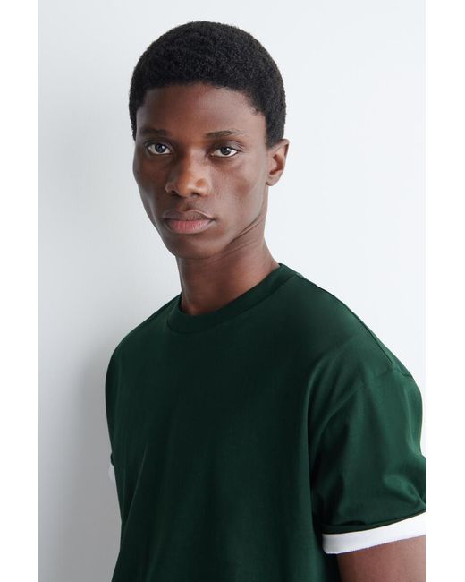 COS Green Relaxed Lightweight Cotton T-Shirt for men