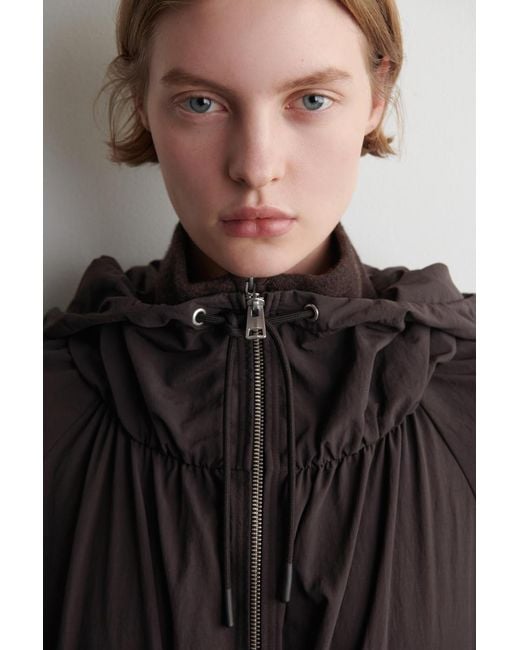 COS Black Technical Hooded Parka Jacket