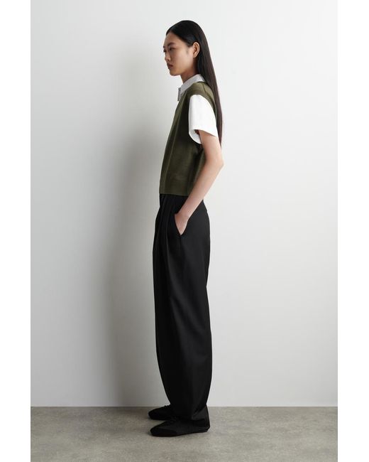 COS Green Layered Merino Wool Sweater Tank