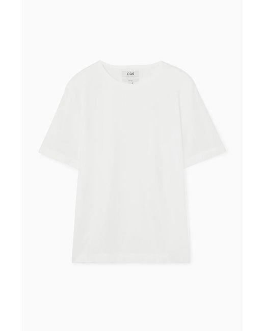 COS Kurzärmliges T-shirt Mit Webstruktur in White für Herren