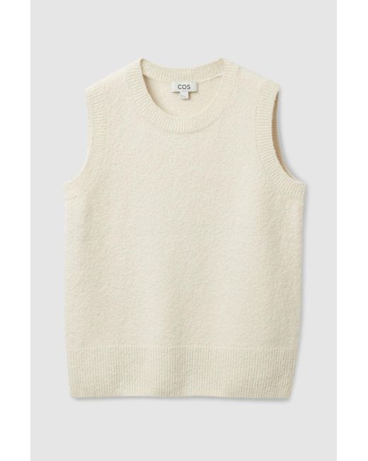 COS Wool BouclÃ© Knit Vest in Beige (Natural) - Lyst