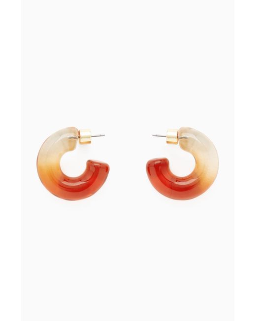 COS White Ombré Glass Hoop Earrings