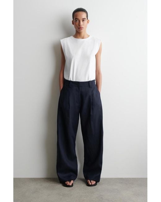COS White Folded-Shoulder Cotton-Jersey Tank Top
