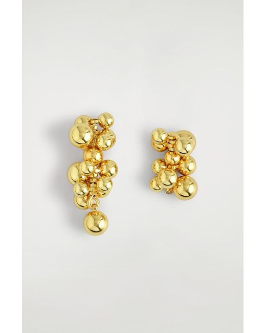 COS Metallic Mismatched Clustered Earrings