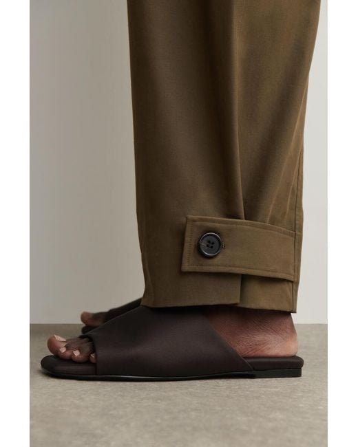 COS Green Barrel-Leg Cotton Utility Pants