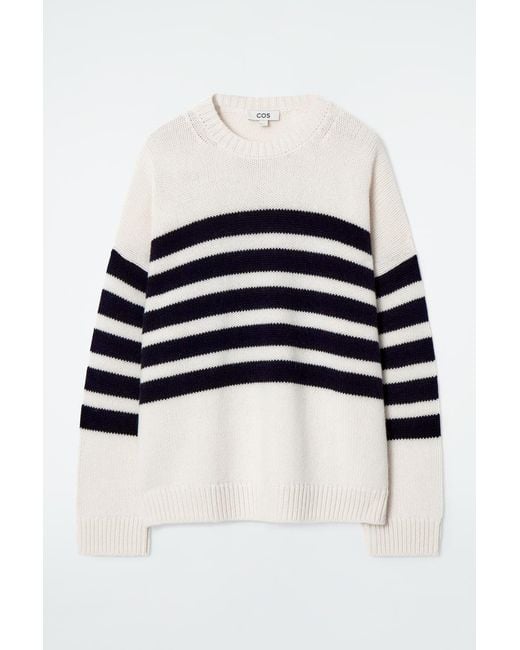 COS Blue Striped Wool Sweater