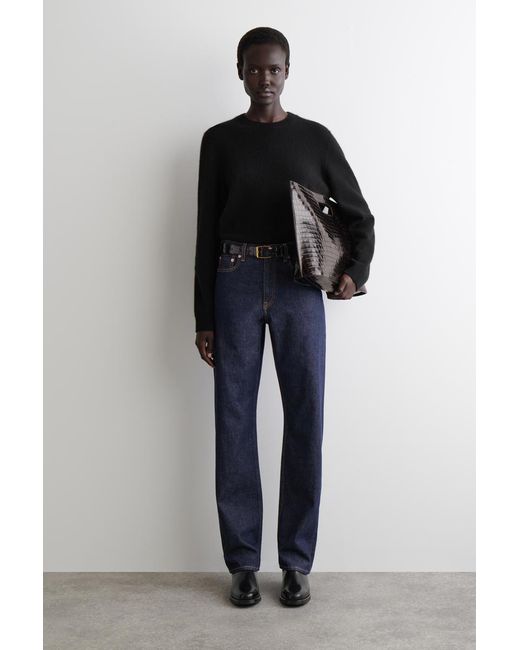 COS Black Cashmere Crew-Neck Jumper