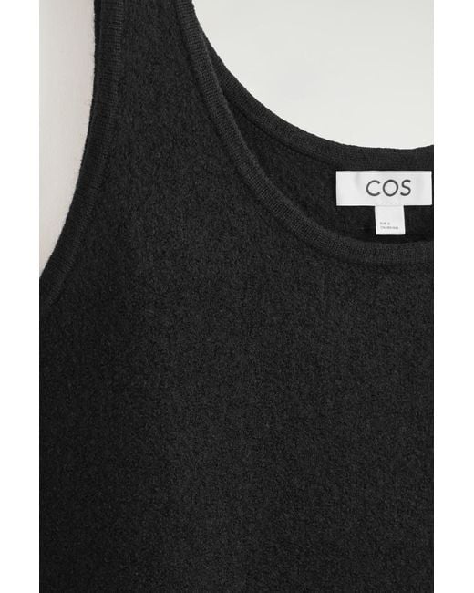COS Black Boiled-Wool A-Line Mini Dress