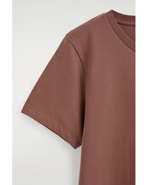 COS Brown Cotton Crew-Neck T-Shirt