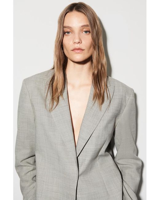 COS Gray Structured Wool-Blend Blazer