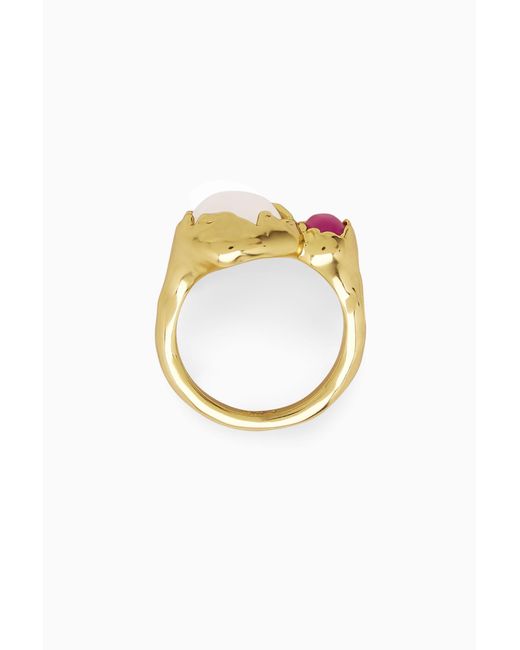COS Metallic Semi-precious Stone Pinky Ring