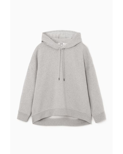 COS White Relaxed Jersey Hoodie