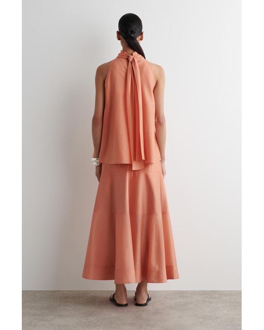 Gonna Midi A Trapezio Con Pannelli di COS in Orange