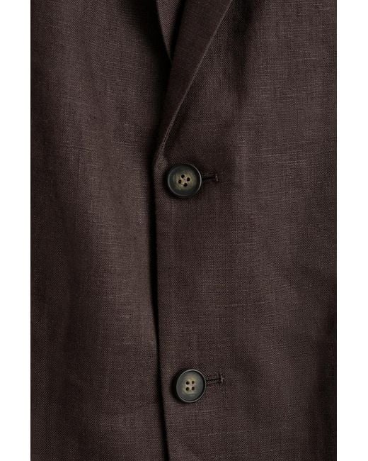 COS Brown Single-Breasted Linen Blazer for men