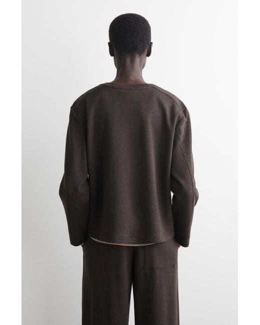 COS Black Cotton Long-Sleeved Top