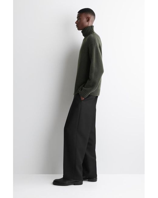 COS Black Chunky Cashmere Funnel-Neck Sweater for men