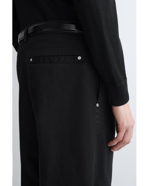 COS Black Pleated Wide-leg Denim Pants for men