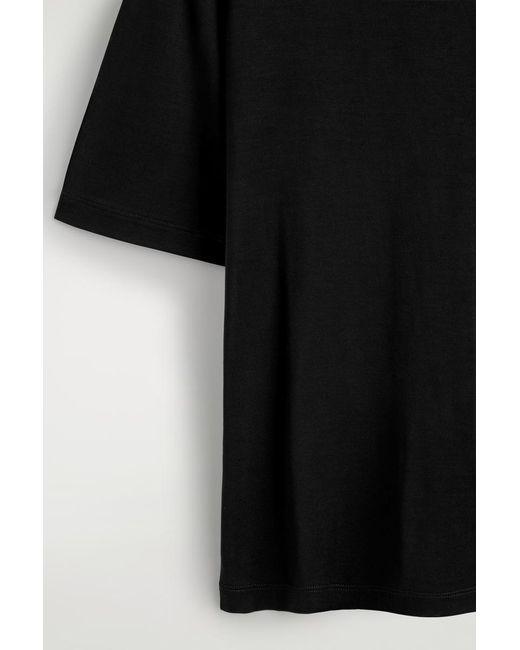 COS Black Fluid Silk T-Shirt