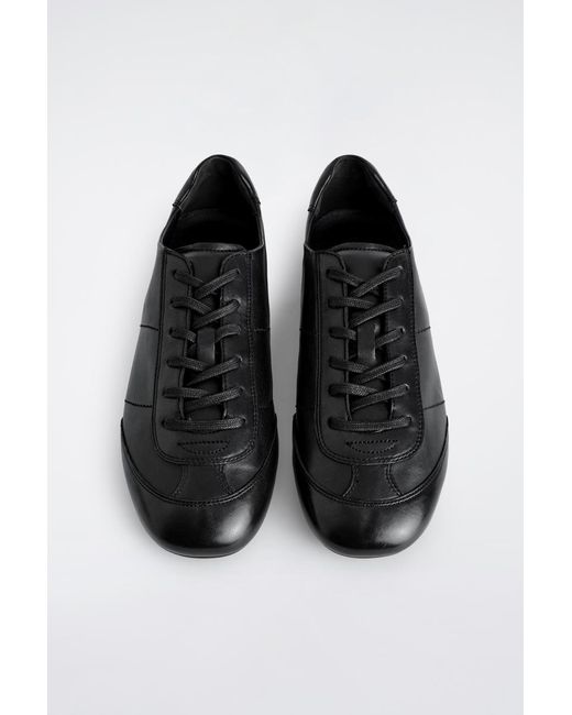 COS Black Minimal Leather Sneakers for men