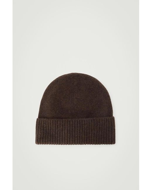 COS Brown Pure Cashmere Beanie