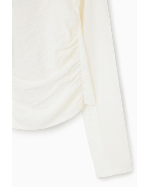 COS White Silk-paneled