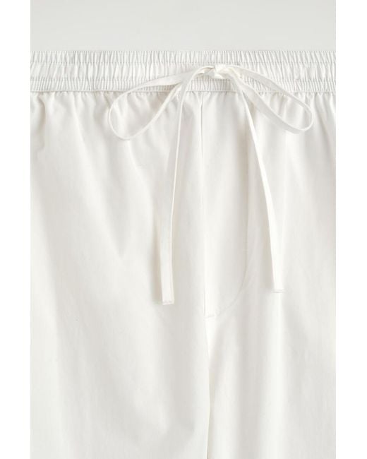 COS White Cotton Straight-Leg Drawstring Pants
