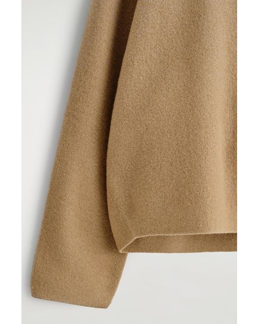 COS Natural Boiled-Wool Funnel-Neck Jumper