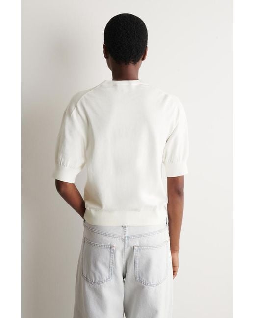 COS Natural Knitted Cotton T-Shirt