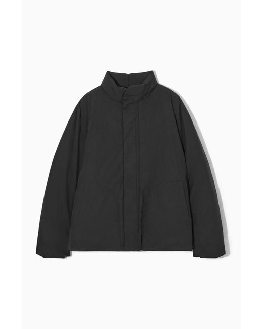 COS Black Padded Magnetic-collar Jacket for men
