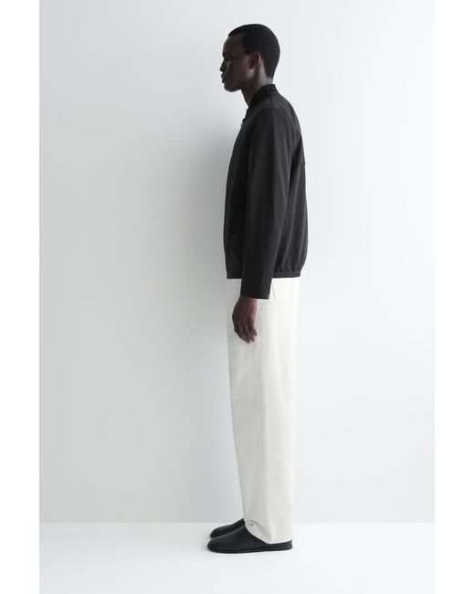 COS Black Nylon-Panelled Bomber Jacket for men