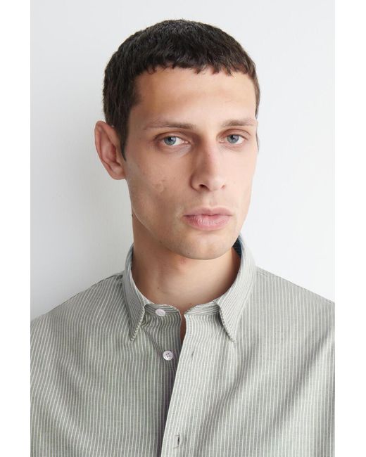 COS Gray Cotton Oxford Shirt for men