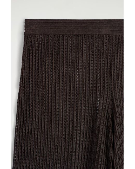COS Brown Ribbed Open-Knit Pants