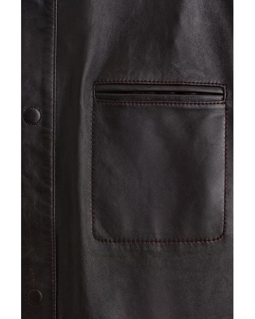 COS Black Burnished Nappa Leather Jacket for men
