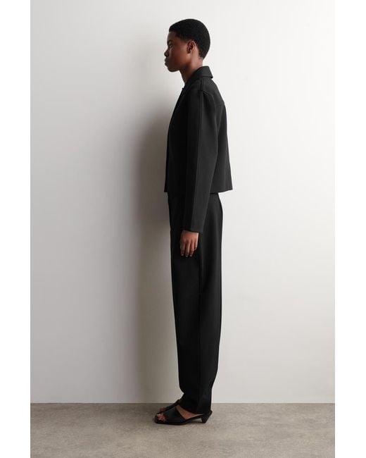 COS Black Rounded Jersey Jacket