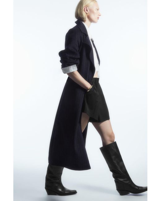 COS Kneehigh Leather Cowboy Boots in Black Lyst