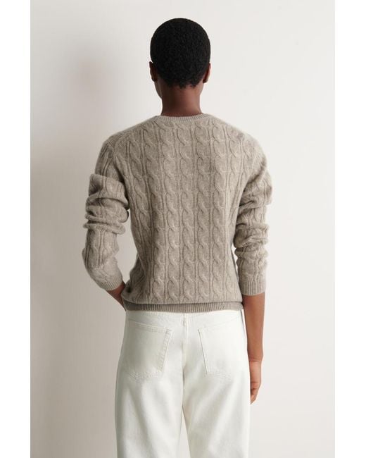 COS Natural Cable-Knit Cashmere Sweater