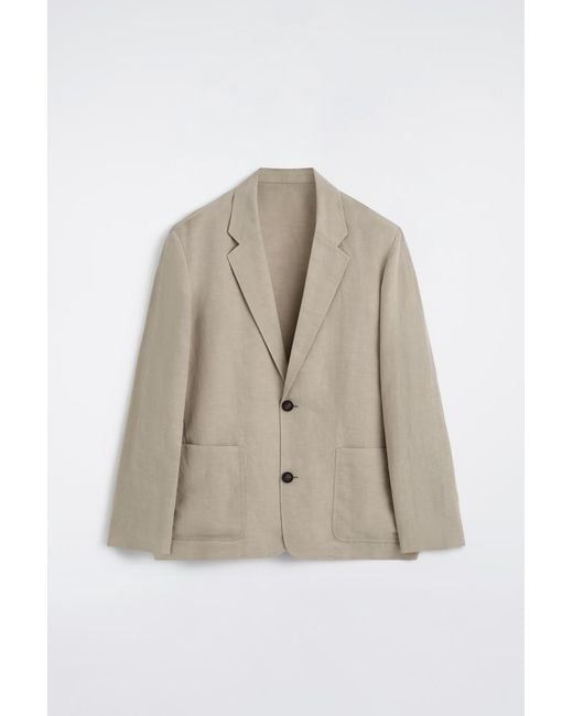 COS Natural Unstructured Linen-Blend Blazer for men