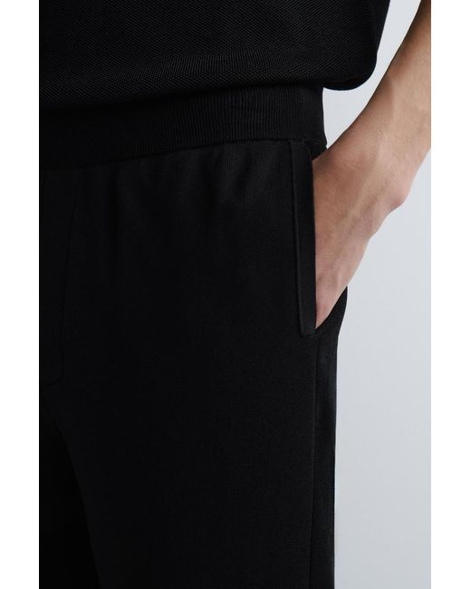 COS Black Double-Faced Regular-Fit Straight-Leg Joggers for men