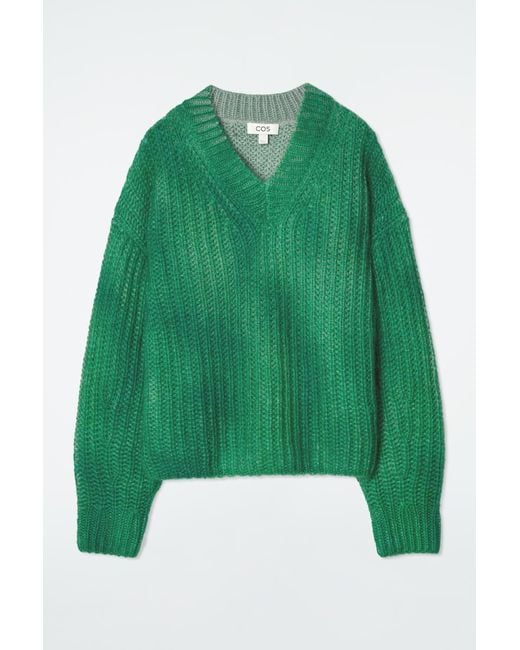 COS Green Pullover Aus Mohair Mit Sprayfarben-Design